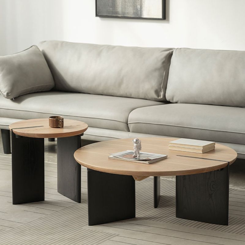 Modern Single Coffee Table No Distressing Solid Wood Round Coffee Table