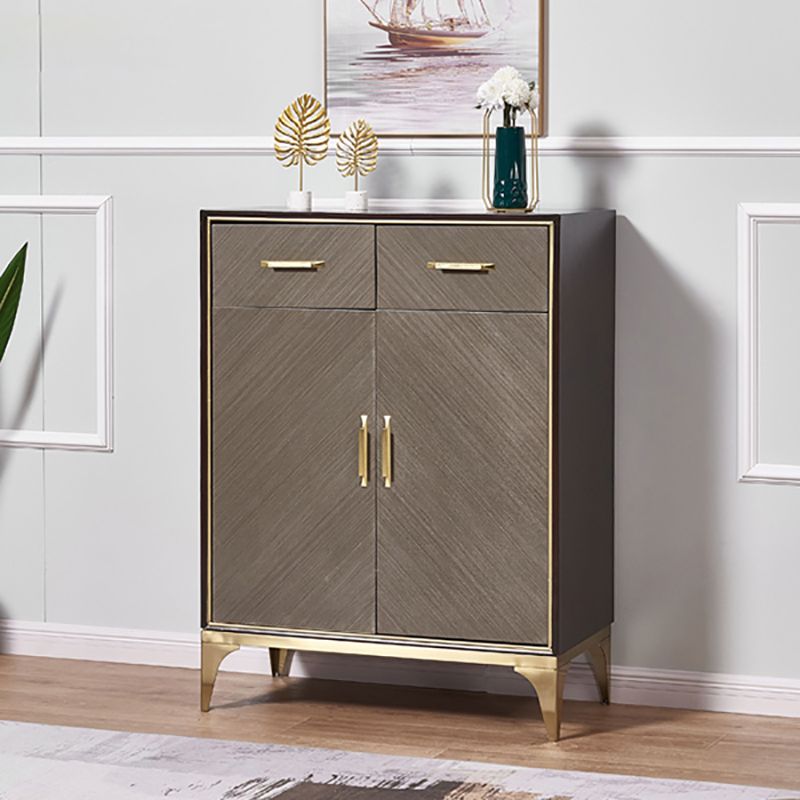 Glam Wood 42.5"H Sideboard Buffet Dining Room Brown Buffet Server with Drawers and Storage