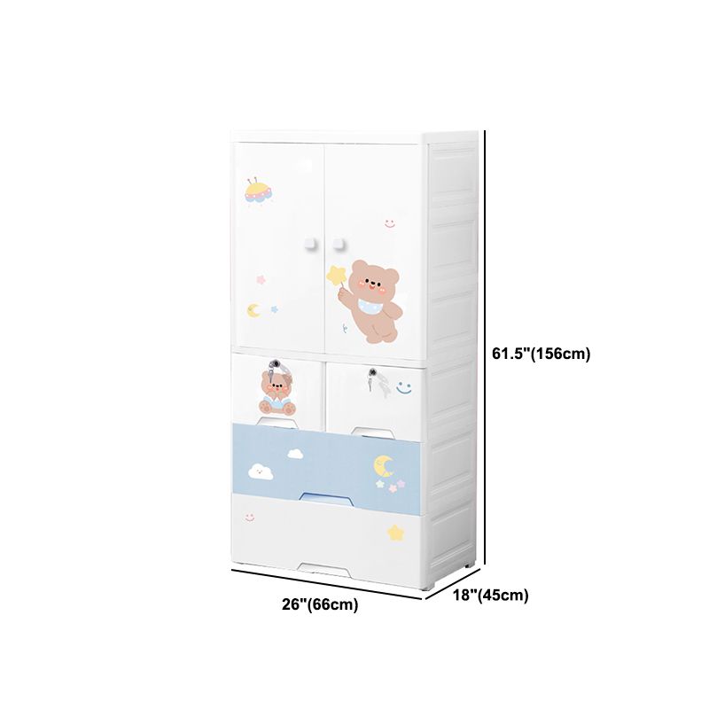 Contemporary Storage Cabinet with Drawers Plastic Cabinet for Bedroom