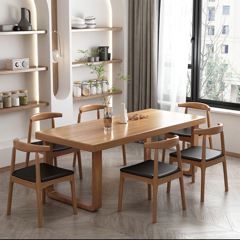Industrial Rectangle Wood Dining Table 1/2/7 Pieces Dining Set for Kitchen
