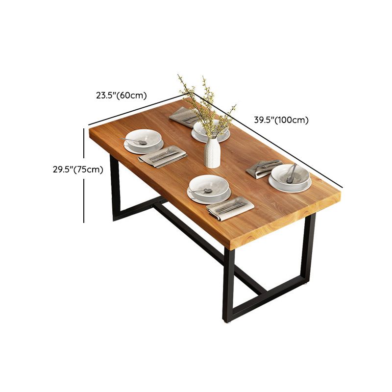 Rectangle Pine Wood Top Dining Table Set 1/5 Pieces Industrial Dinette Set for Home