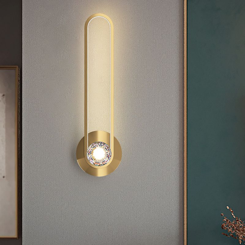 Lampada da parete contemporanea Light a 1 luci a 1 luce di sconde in rame per soggiorno