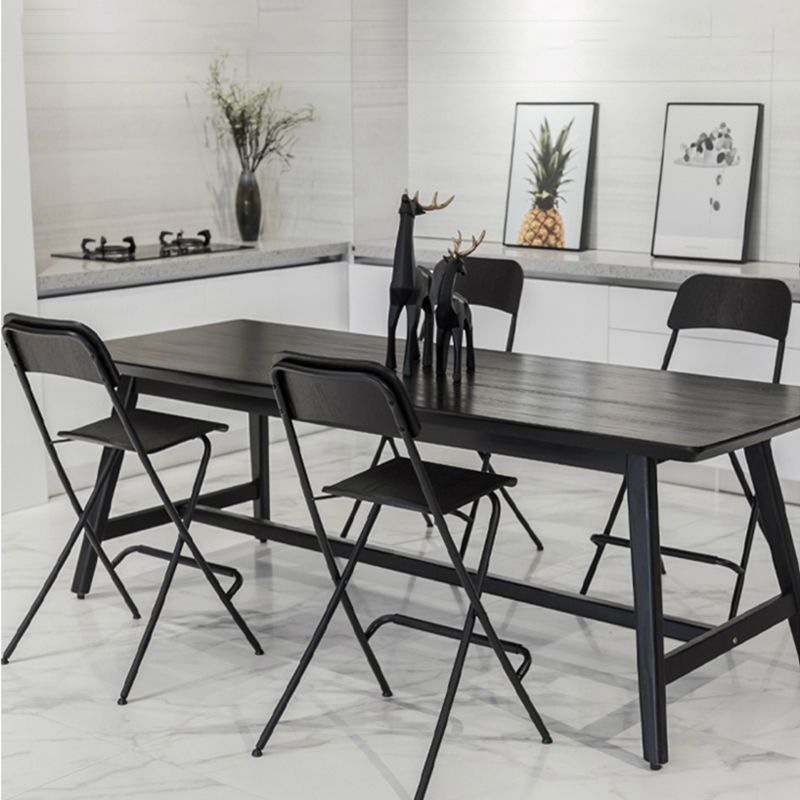 Nordic Wood Folding Barstool Simple Indoor Tall Stool with Square Seat, 1 Piece