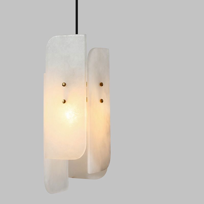 Petit pendentif suspendu en marbre Minimaliste de suspension blanche à 1 lumière Lumière pour chambre à coucher