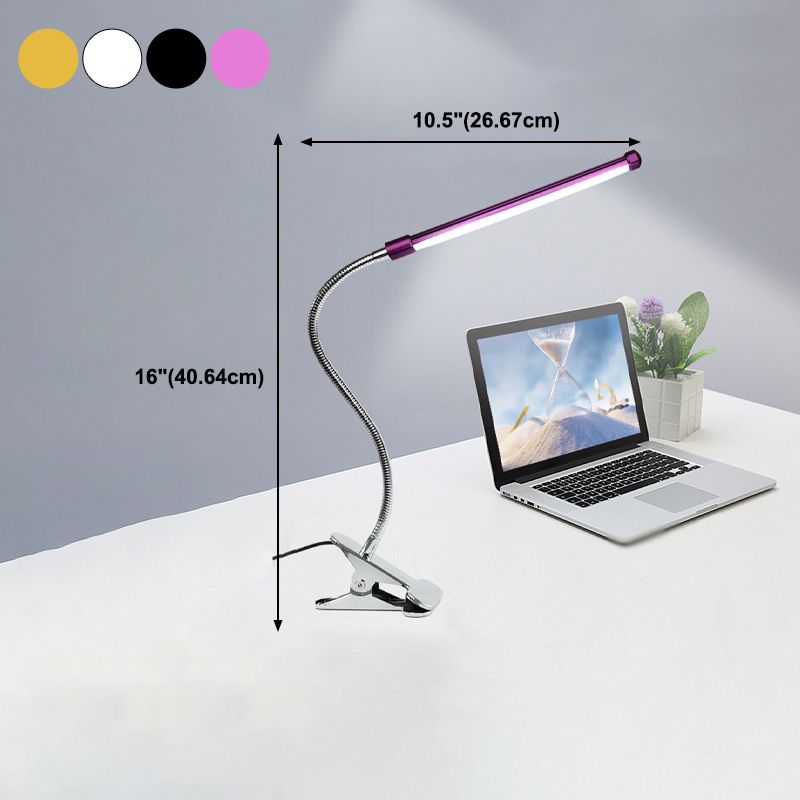 Modern Style Linear Shape Table Light Metal 1 Light Nightstand Lamps for Bedside