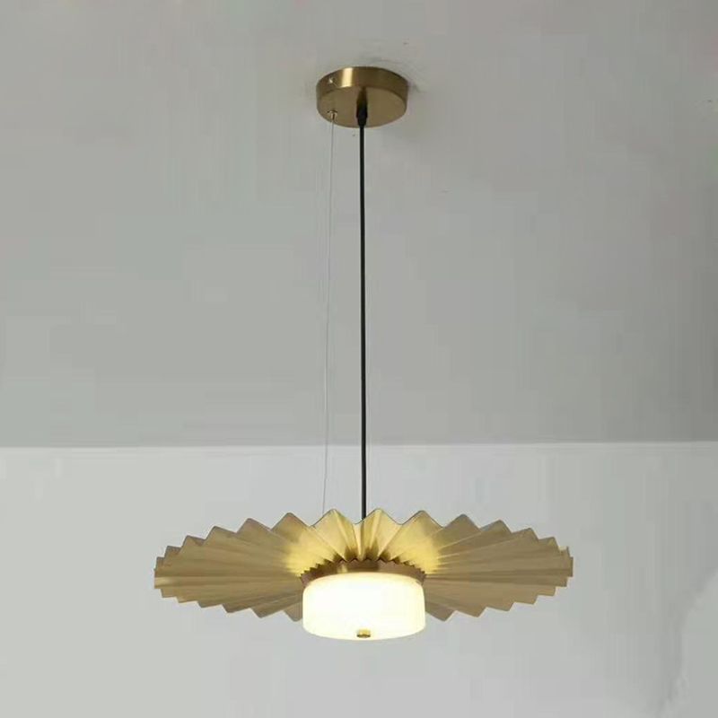 Circle Metal Hanging Light Modernist 1 Head Black/Gold Ceiling Suspension Lamp for Living Room