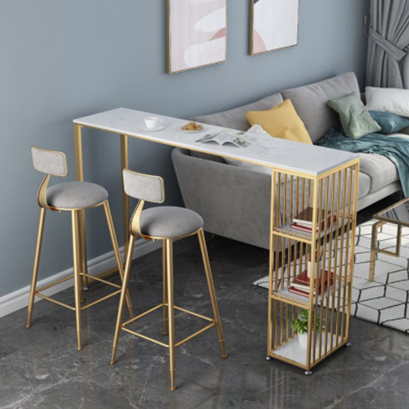 Glam Style Bar Table 1/2/3 Pieces Rectangle Faux Marble Counter Table