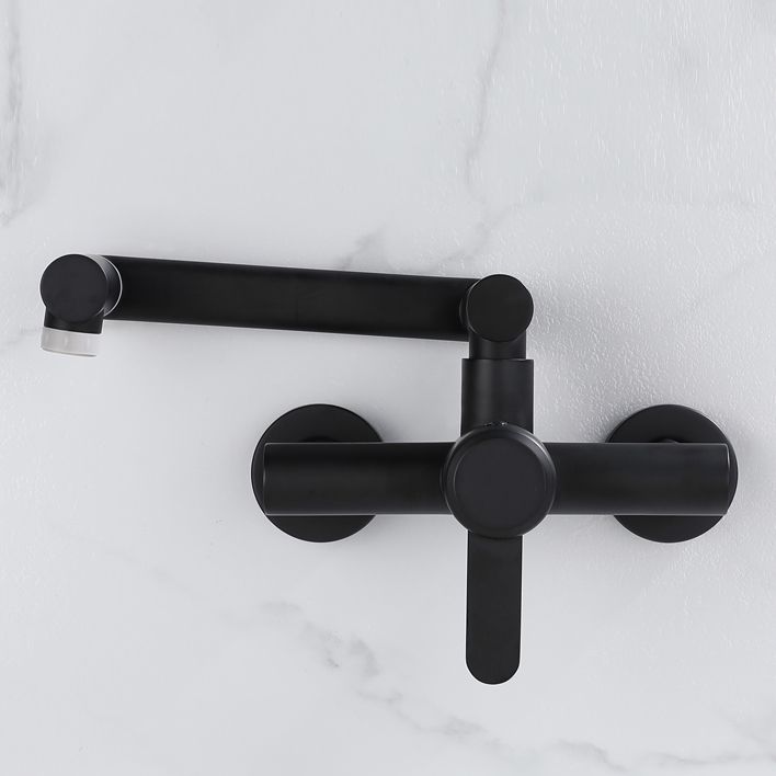 Modern Single Handle Kitchen Faucet Wall Mounted Metal Faucet