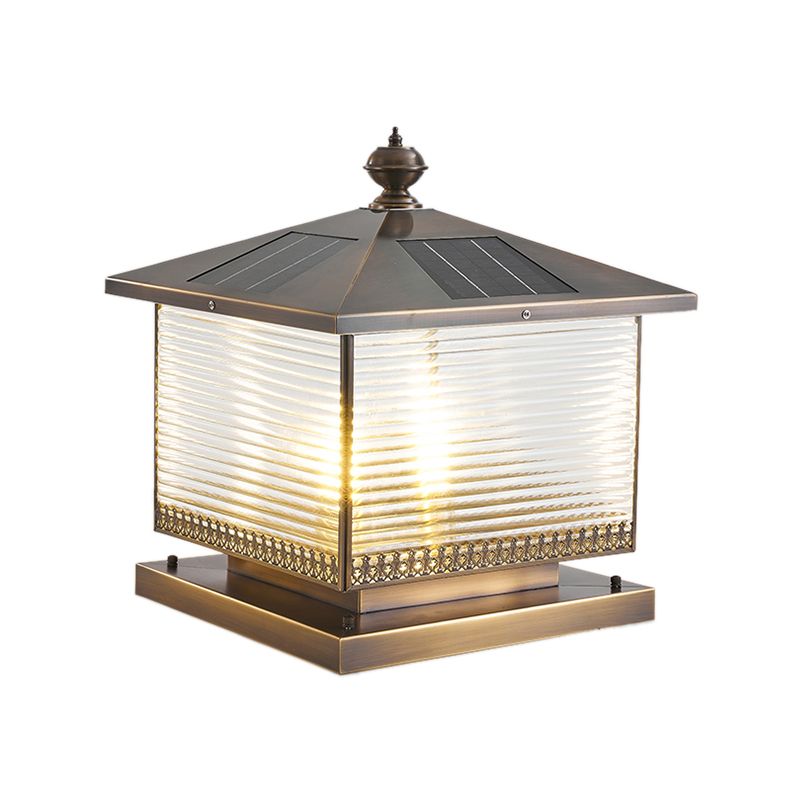 Contemporary LED Pillar Light Minimalist Solar Lighting Fixture for Garden