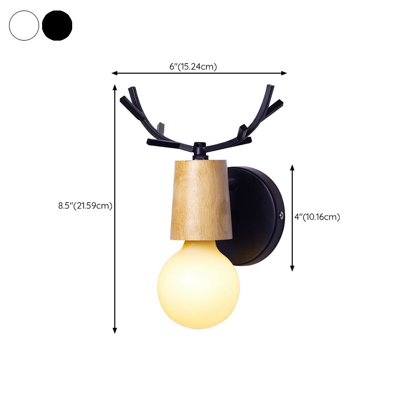 Unique Shape Wood Vanity Lamp Modern Style 1 Light Vanity Light Fixture