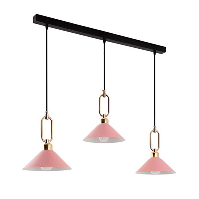 Modern Macarons Umbrella Shade Pendant Light Metal Pendant Lighting with Metal Ring