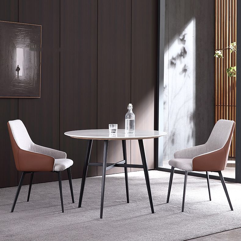 Modern Round Stone Dining Set 1/2/3/4 Pieces Dining Table Set with Padded Chairs