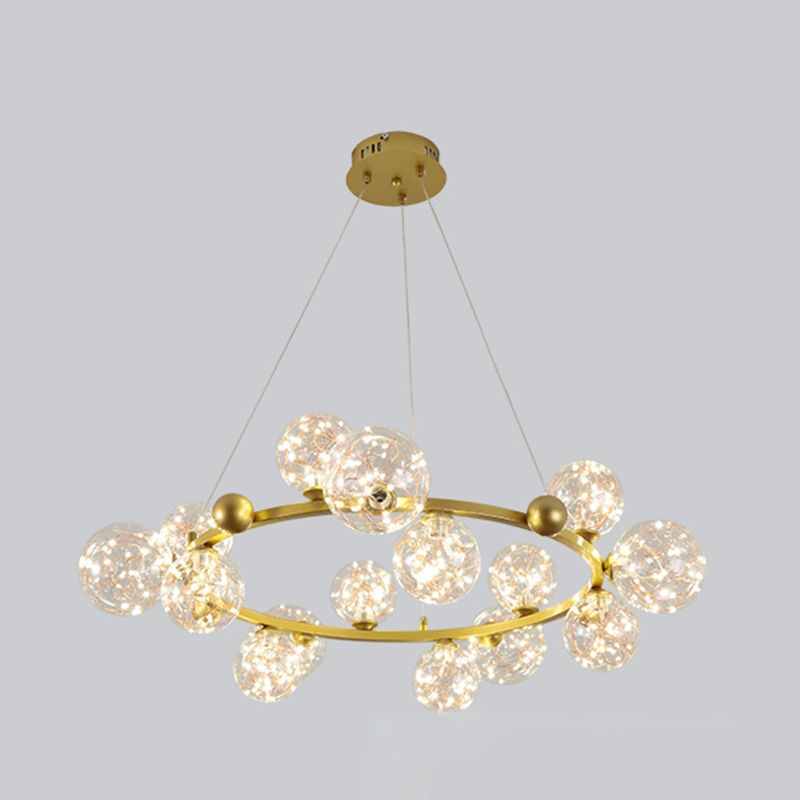 Modern Sphere Chandelier Lights Glass Chandelier Pendant Light for Living Room