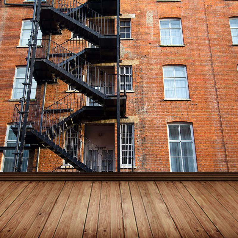 Waterproof Iron Turning Stairs Mural Modernist Non-Woven Cloth Wall Art, Made to Measure