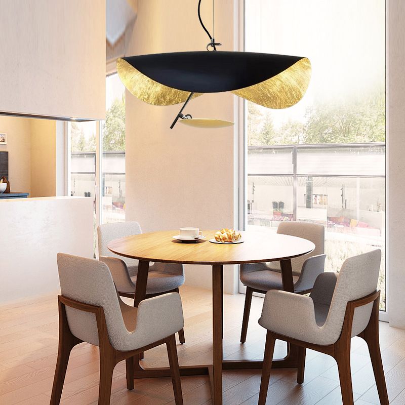 Black Gold Metal Hanging Light Postmodern Style Pendant Light Hanging Light for Cafe