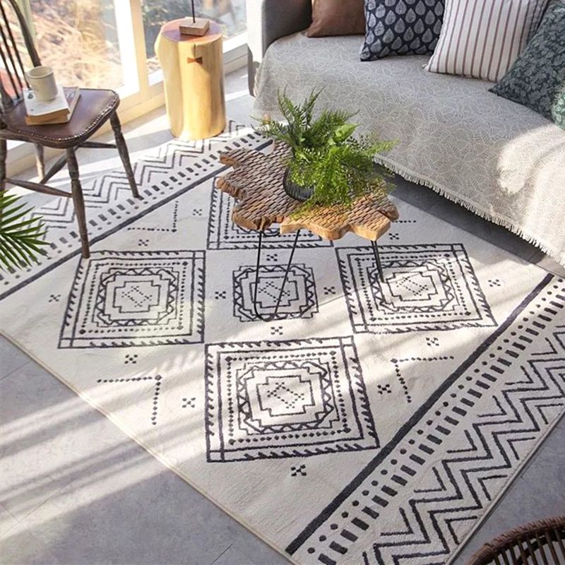 Chic Amriecana Rug Multi Colored Geometric Rug Stain Resistant Anti-Slip Backing Washable Rug for Home