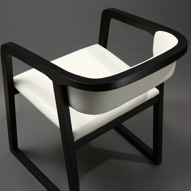 Open Back Kitchen Dining Chairs Upholstered Chairs with Solid Wood Base