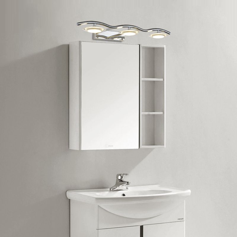 Chrome Wall Lamp Sconce Modern Acrylic Sconce Light Fixture for Bathroom