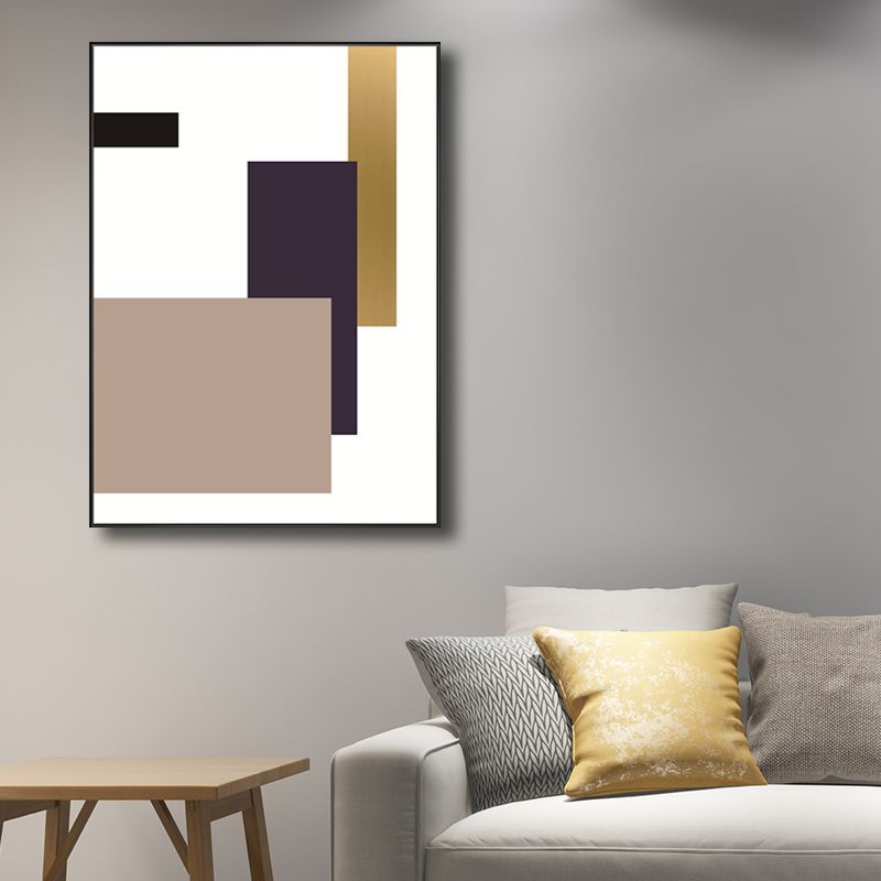 Nordischer geometrischer Leinwanddruck, mehrfarbig, strukturiert, Wandkunst, Dekor für Wohnzimmer