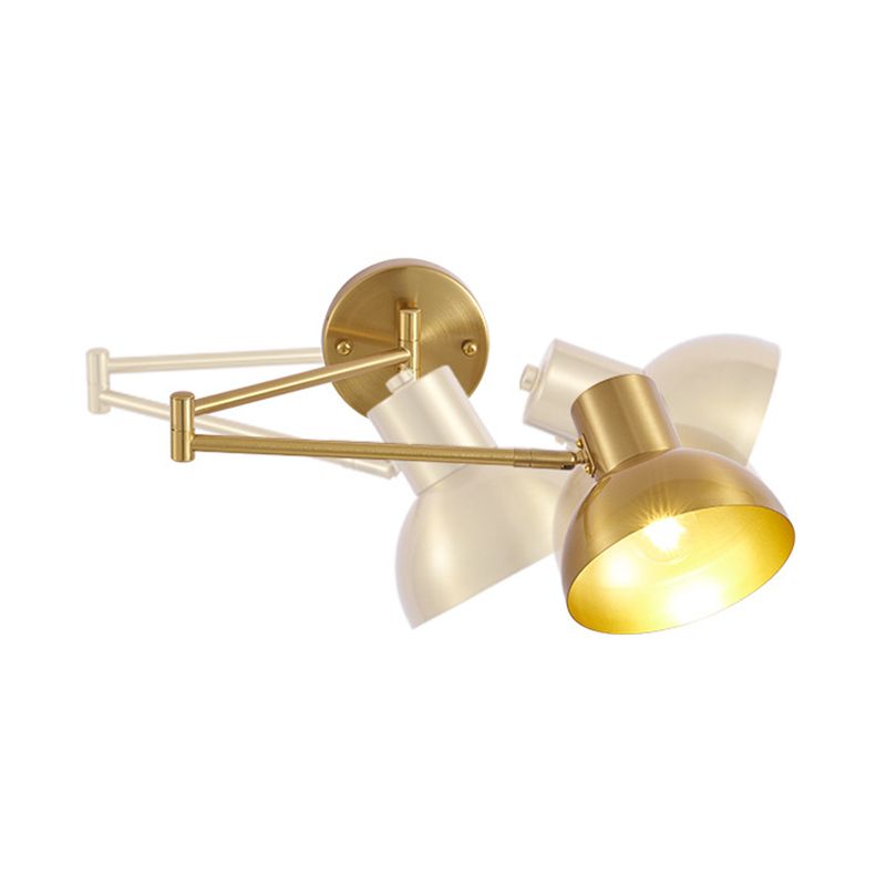 Modern Style Swing Arm Wall Lamp Metal 1 Light Sconces for Bedroom