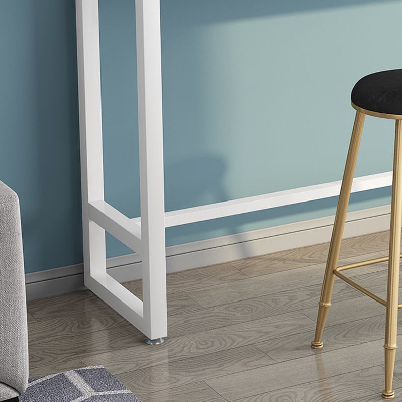 Glam Low Back Upholstered Dining Stools Round Bar Stools with Footrest