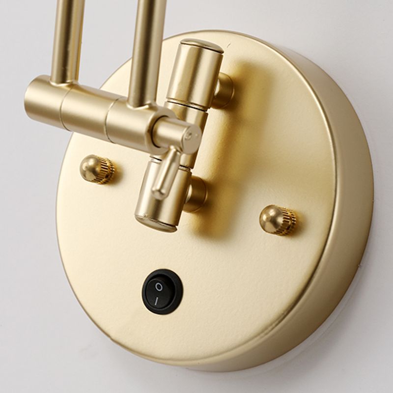 1-Light Wall Sconces Light Fixtures Modern Style Swing Arm Metallic Sconce Wall Lighting