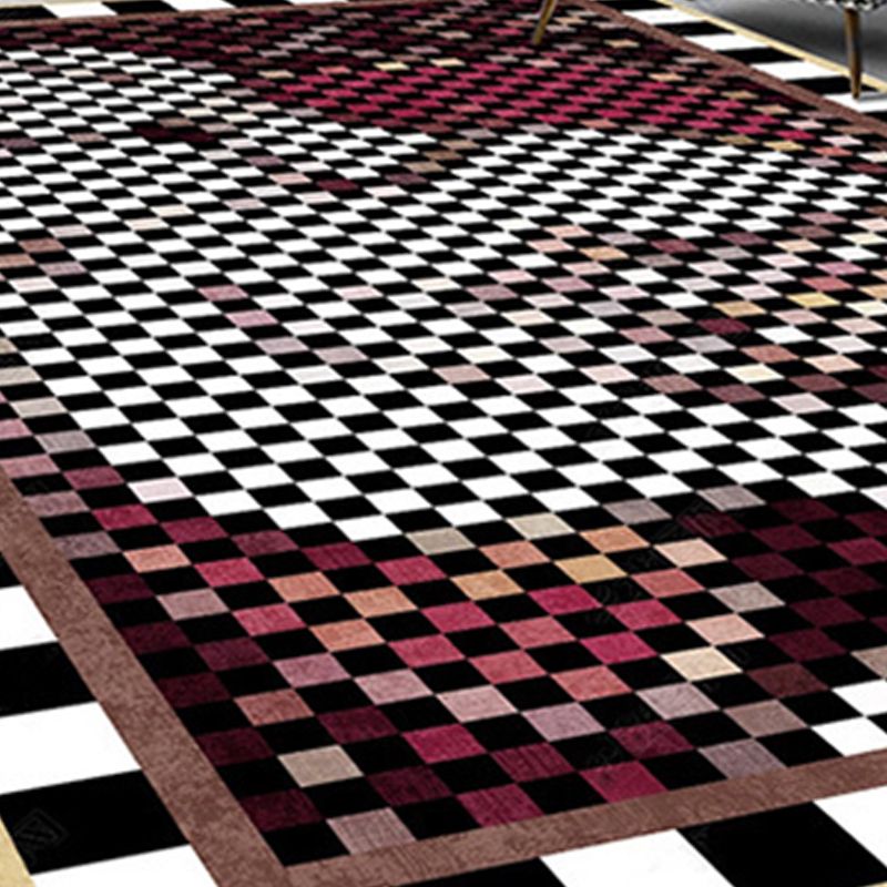 Green Grating Rug Polyester Modern Area Rug Non-Slip Backing Rug for Home Decor