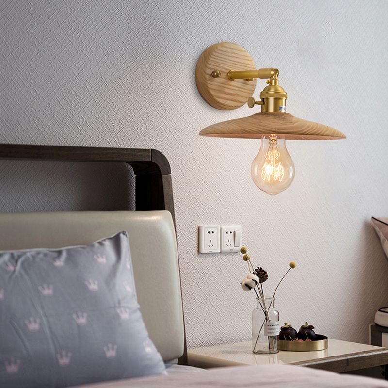 Dormitorio lámparas de apliques simples 1 iluminación de pared de muro de lámpara de madera