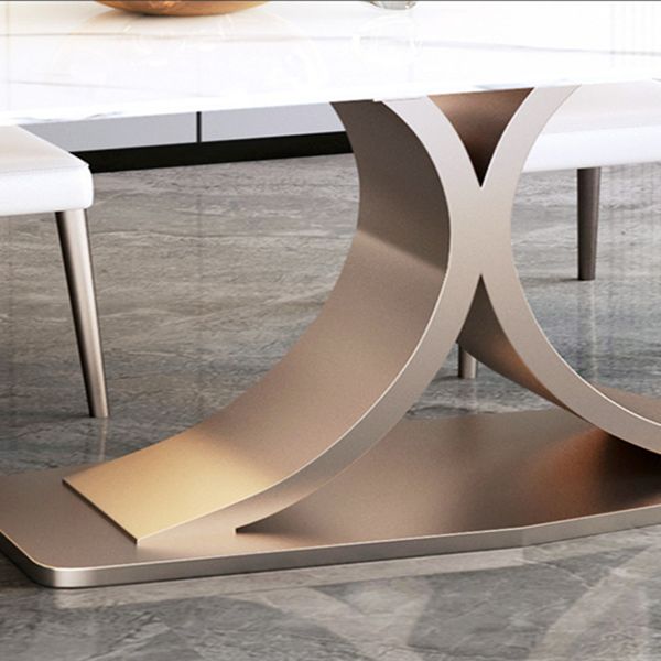 Modern Sintered Stone Top Dining Set Rectangle 1/5/6 Pieces Dining Room Table Set