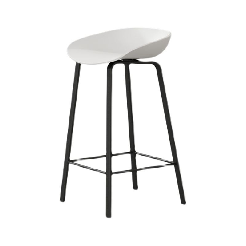 Nordic Design Bucket Low Back Stools for Home Plastic Counter Stool with Metal Legs