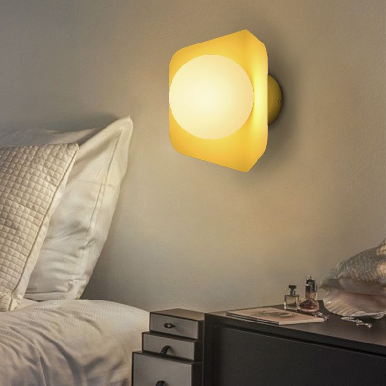 Éclairage mural en forme de boule nordique Éclairage mural en verre nordique pour chambre à coucher