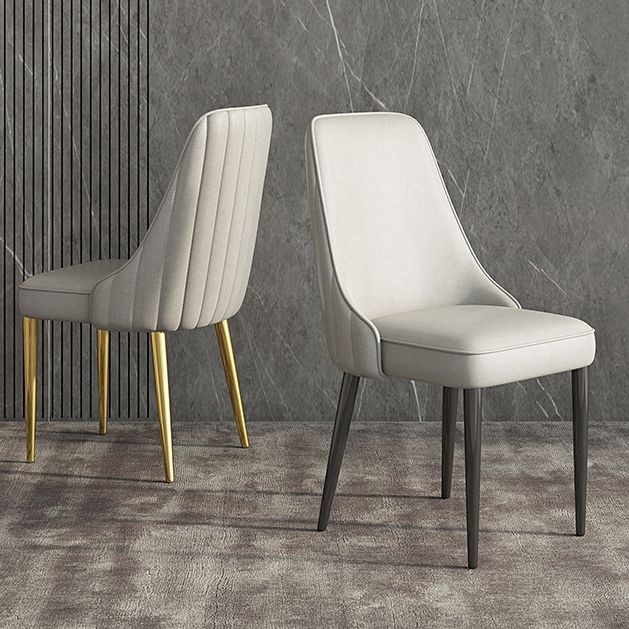 Glam Style Side Chair PU Leather Dining Chair for Living Room