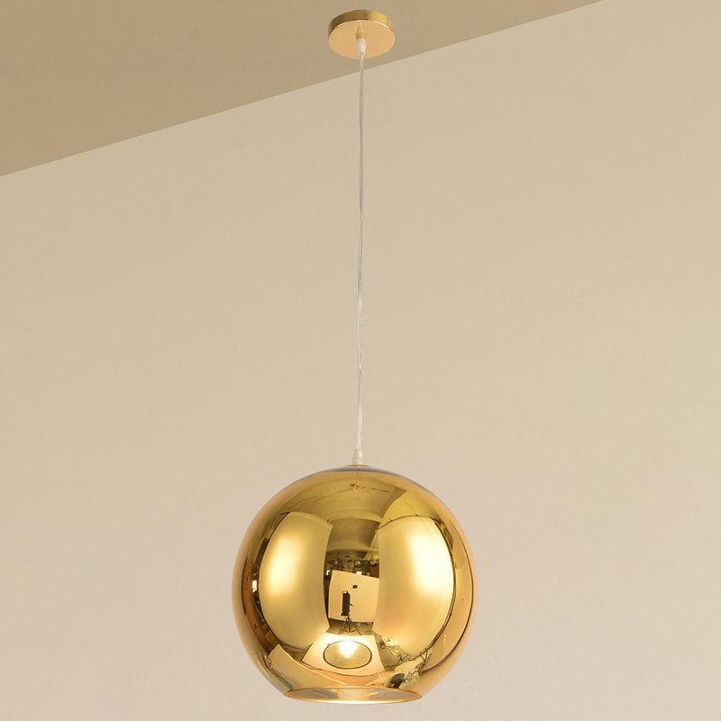 Bulbe simple de style moderne suspendu léger miroir à miroir en verre pendant à la teinte pour salle à manger de chambre à coucher