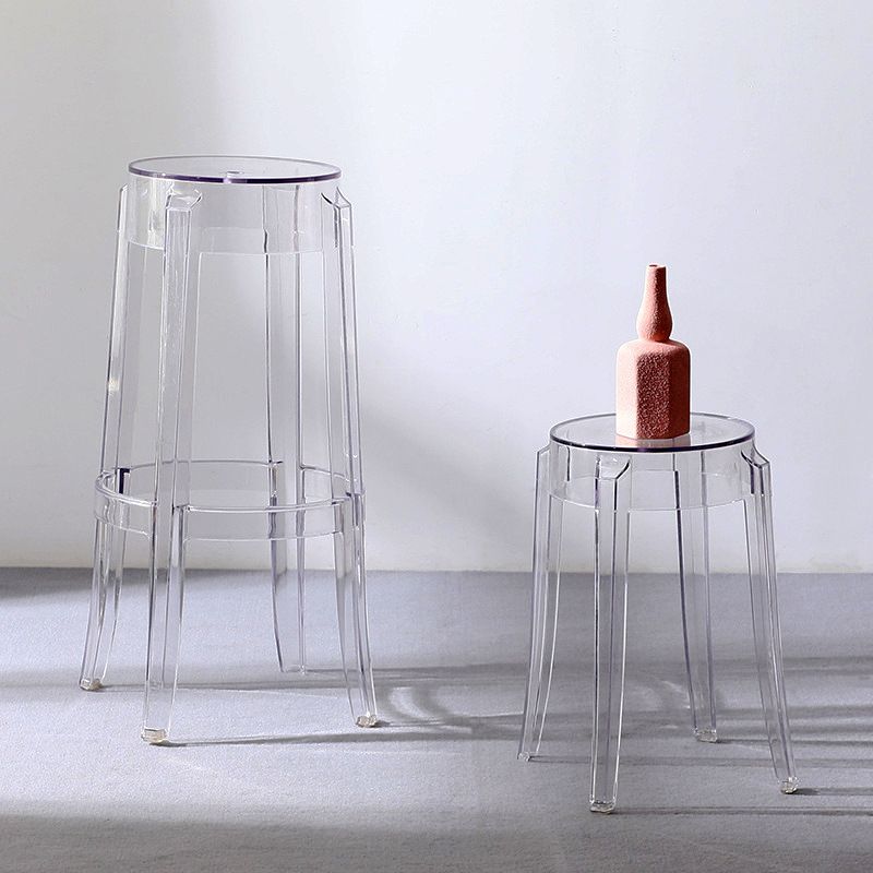 Industrial Backless Counter Stool Acrylic Counter Height Stools for Kitchen