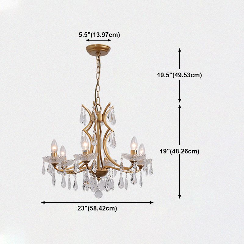 European Style Chandelier Candle Crystal Ceiling Chandelier for Bedroom