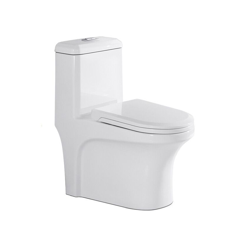Modern One Piece Toilet Floor Mounted White Toilet Bowl with Seat for Washroom