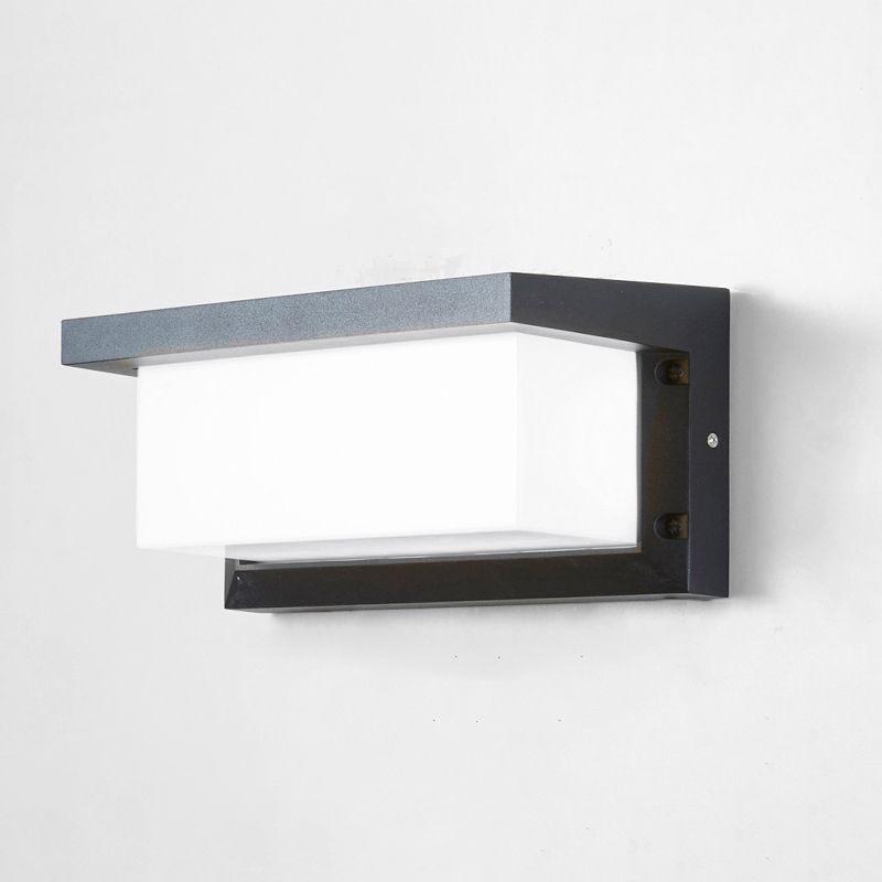 Moderno semplice rettangolo a parete rettangolo montato a parete lampada da parete in alluminio a 1 luce per giardino