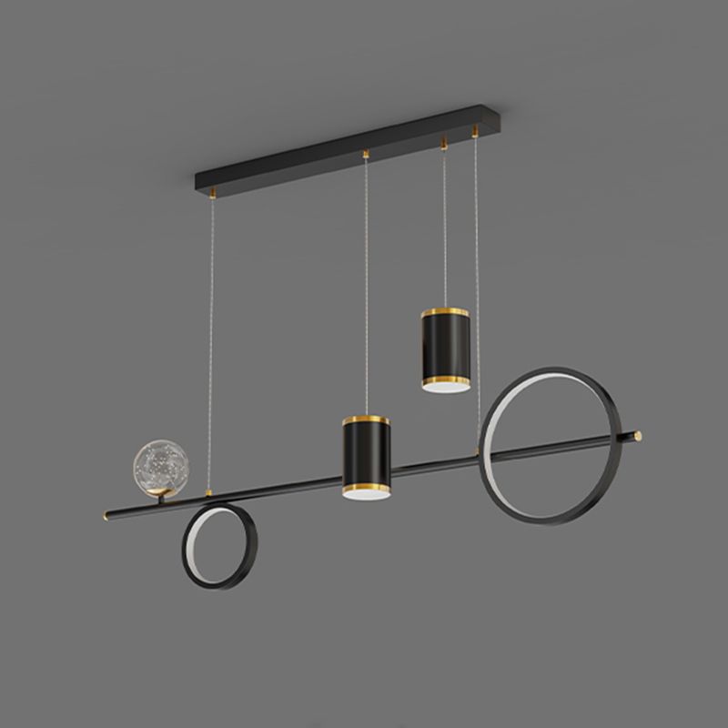 5-Light Modern Kitchen Pendant Lights Linear Metal Island Lighting Ideas