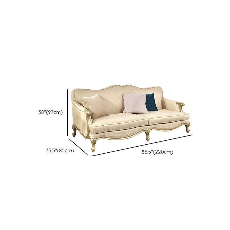 French Country Sloped Arms Sofa with Tight Back in Solid Wood