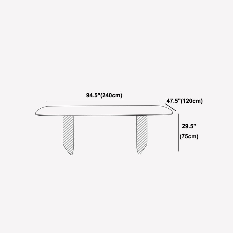 Metal Modern Rectangle Dining Table Sintered Stone Top Table for Home