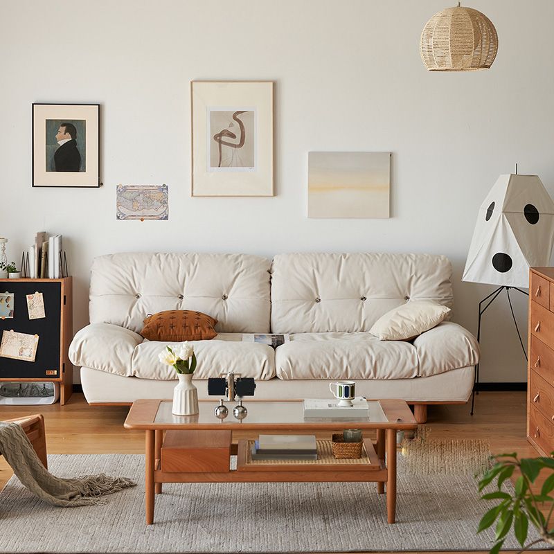 Contemporary Sofa Faux Leather Armless Sofa with Loose Back for Living Room
