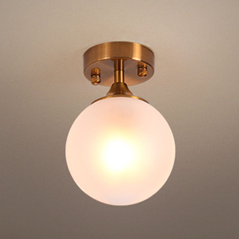 Glass Ball Shape Flush Mount Light Modern 1-Light Flush Mount Ceiling Fixture