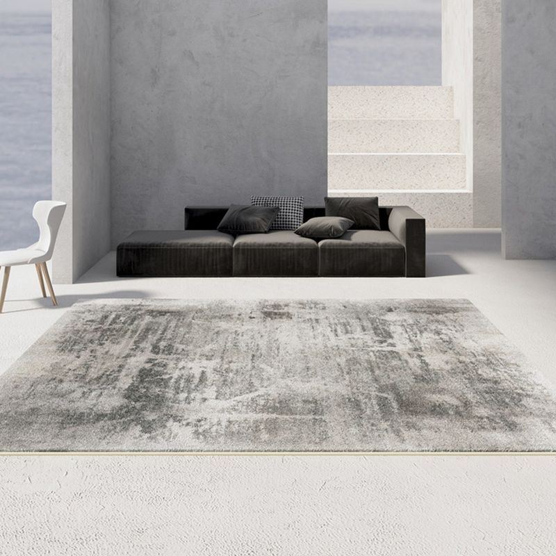 Gray Tone Nostalgia Carpet Polyester Color Blooming Indoor Rug Stain Resistant Rug for Home Decor