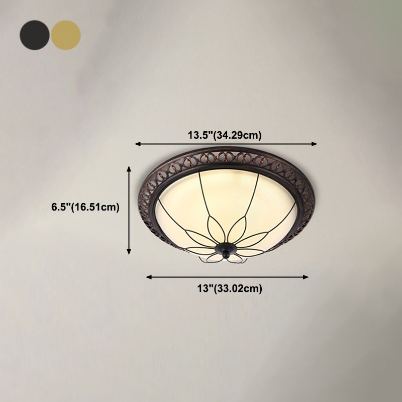 Modern Style Round Flush Mount Light Metal 2-Light Flush Ceiling Lights