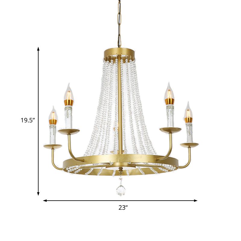 Nappe di cristalli contemporanei Pendant lampadario 5/8/12 Luci appesi lampada a soffitto in ottone