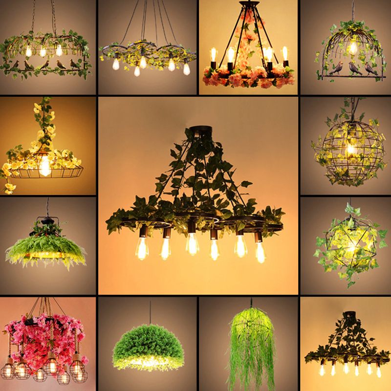 Island Pendant Light Industrial Metal  Hanging Lamp in Black