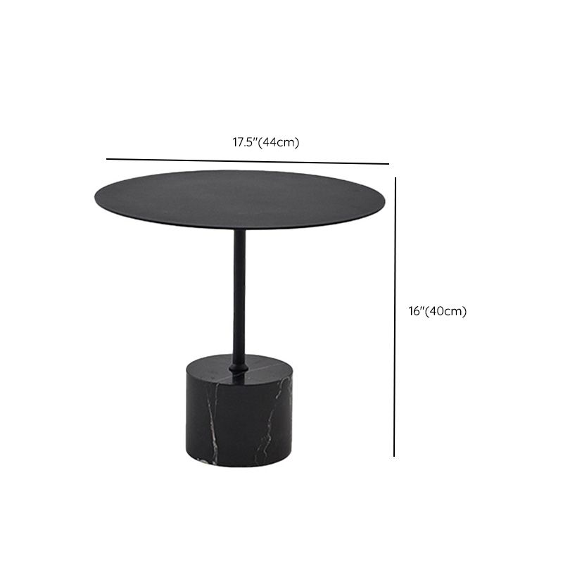 Black End Slide Table Round Living Room Pedestal Marble Corner Table
