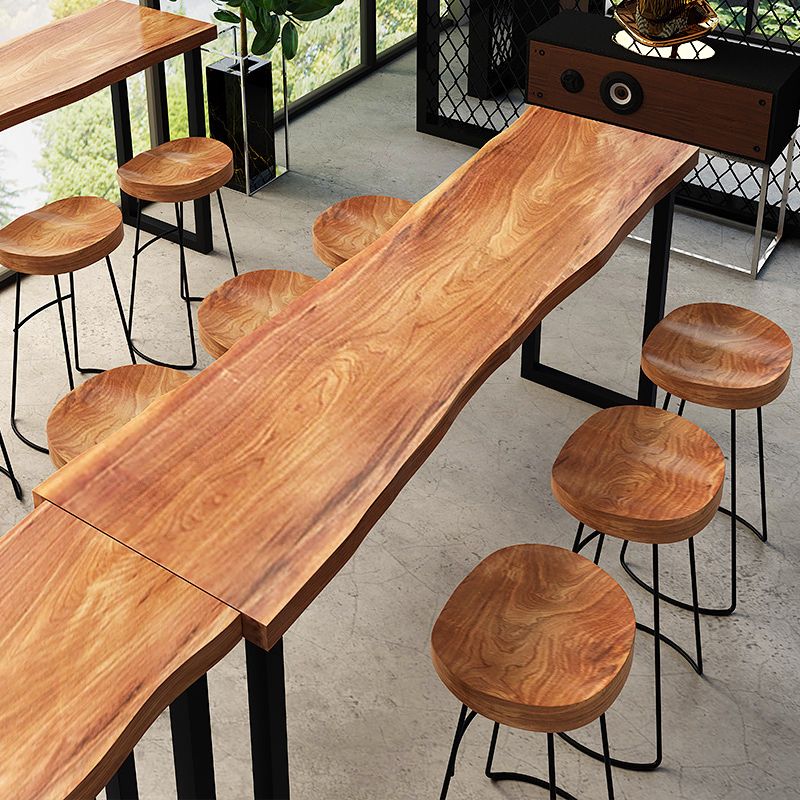 Industrial Style Rectangle Bar Table Pine Solid Wood Bar Dining Table