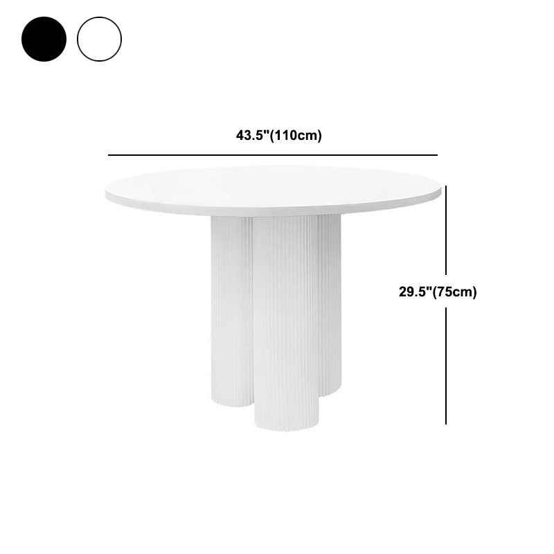 Contemporary Round Dinette Table Sintered Stone and Solid Wood Top Table