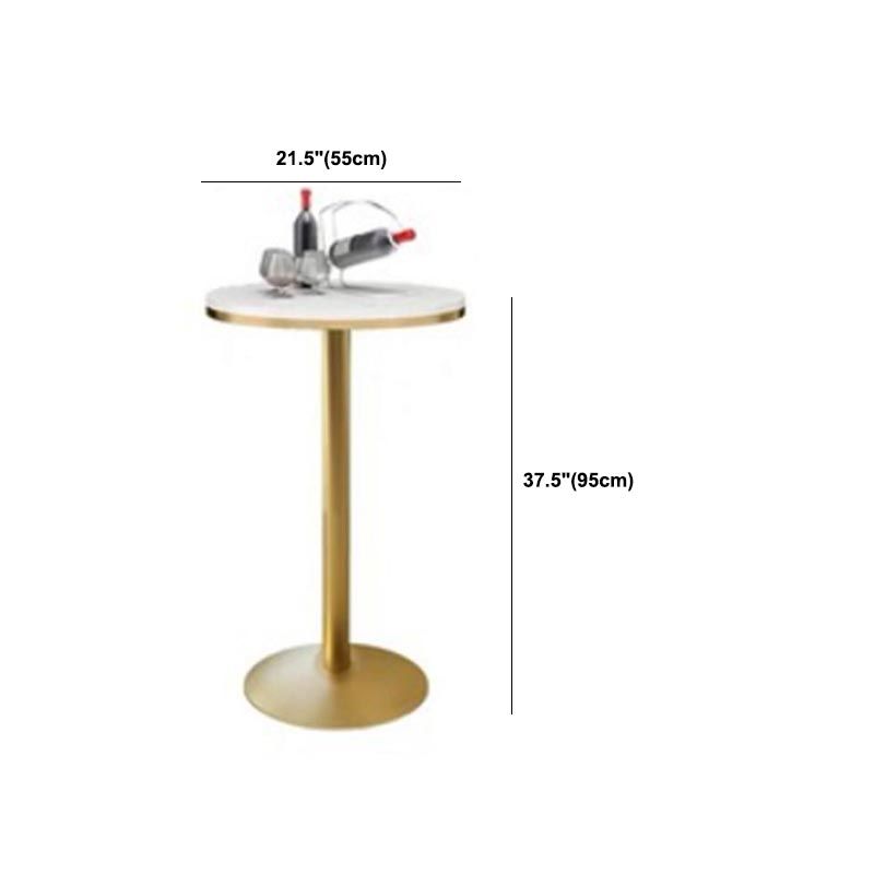 Glam Bar Table Set 1/3/5 Pieces Round Stone Counter Table with High Stools for Dining Room